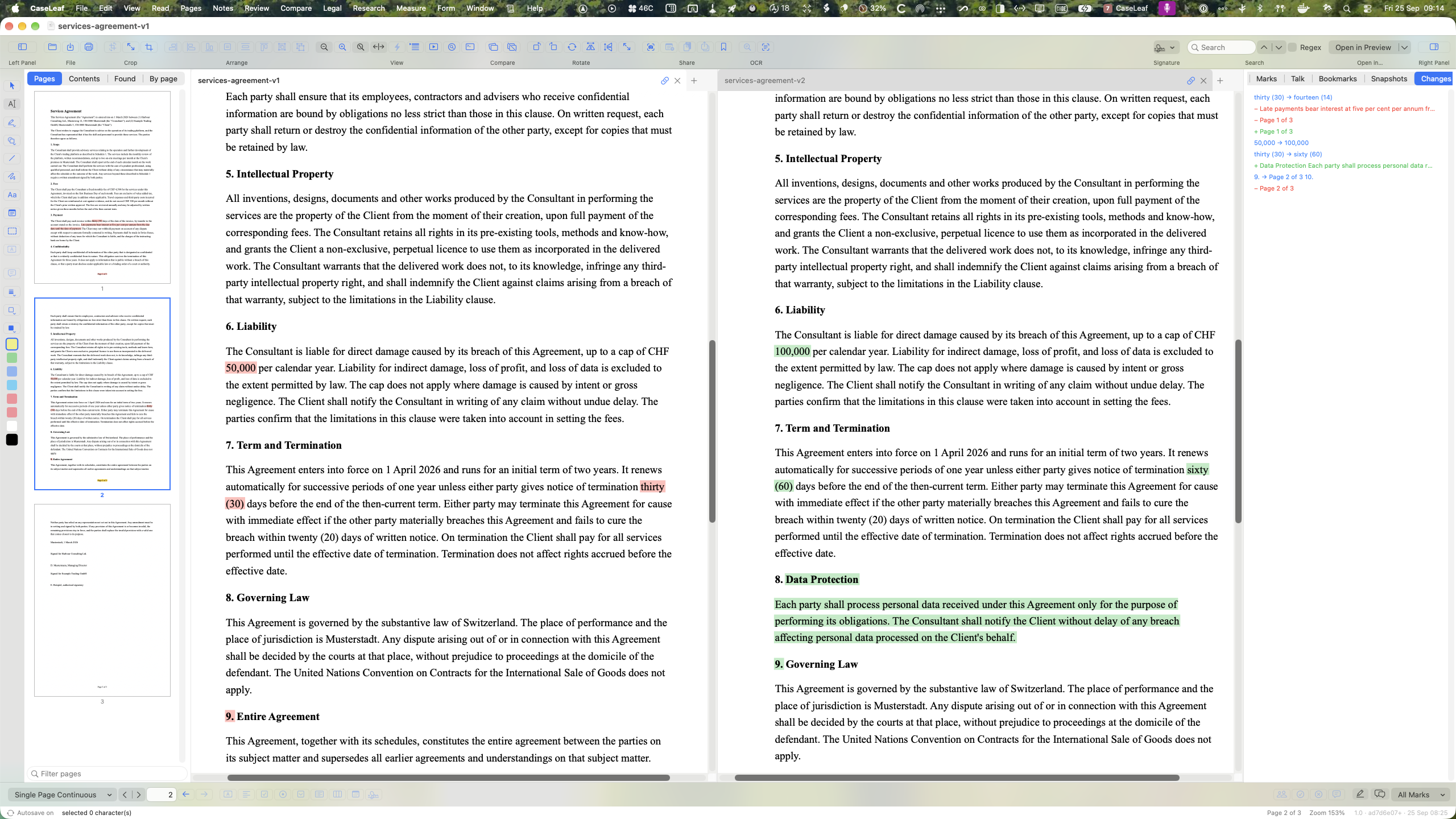 A document comparison